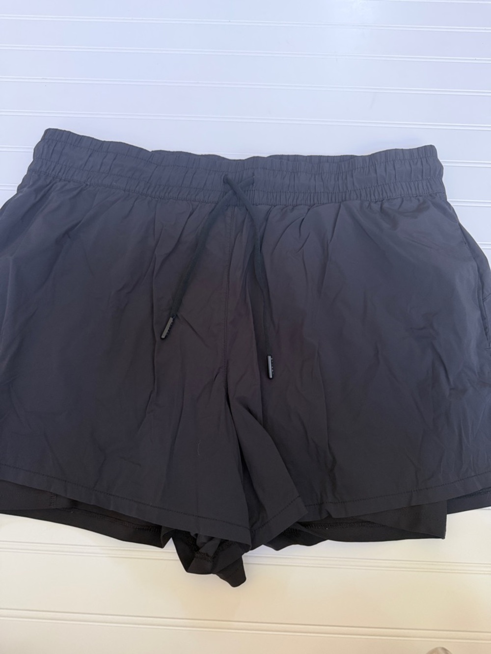 (075)Spyder Black Women's Running Shorts with Drawstring